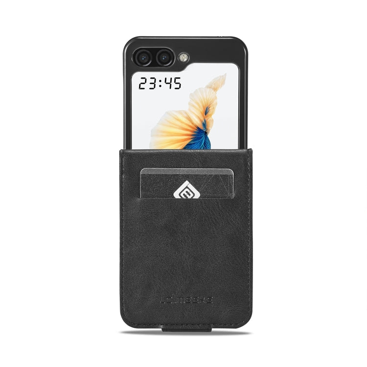 Pour Samsung Galaxy Z Flip6 / Flip7 FE LC.IMEEKE Étui de téléphone en cuir anti-RFID (Noir)