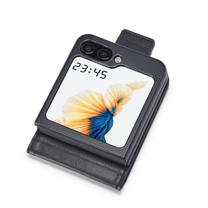 Pour Samsung Galaxy Z Flip6 / Flip7 FE LC.IMEEKE Étui de téléphone en cuir anti-RFID (Noir)