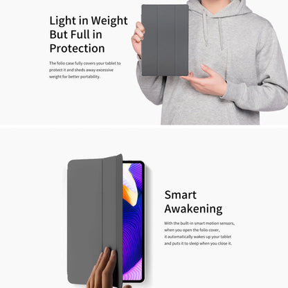 Pour Teclast T45 HD Étui intelligent en cuir avec support à trois volets (gris)
