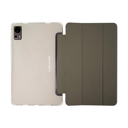 For Teclast T60 3-Fold Holder Folio Leather Tablet Smart Case(Grey)