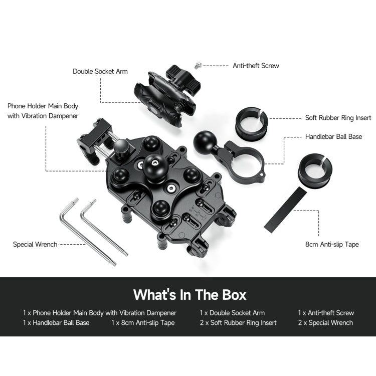 Ulefone Armor Mount Pro AM01 Universal Bicycle Handle Phone Holder(Black)