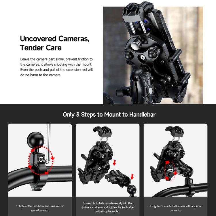 Ulefone Armor Mount Pro AM01 Universal Bicycle Handle Phone Holder(Black)