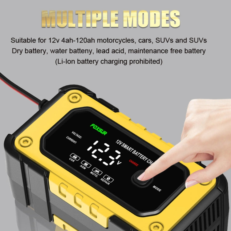 Chargeur de batterie intelligent FOXSUR FBC1206E 6A 12V pour voiture / moto (prise UK)