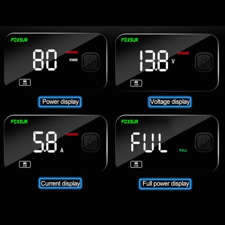 Chargeur de batterie intelligent FOXSUR FBC1206E 6A 12V pour voiture / moto (prise UK)