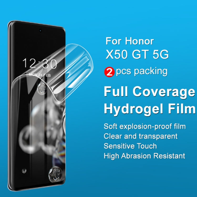 For Honor X50 GT 5G 2pcs imak Curved Full Screen Hydrogel Film Protector