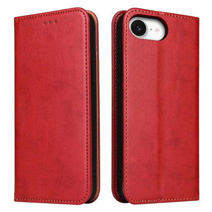 For iPhone 17e / 16e Fierre Shann PU Genuine Leather Texture Phone Case(Red)