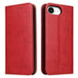 For iPhone 17e / 16e Fierre Shann PU Genuine Leather Texture Phone Case(Red)