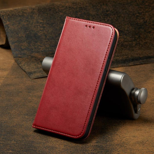 For iPhone 17e / 16e Fierre Shann PU Genuine Leather Texture Phone Case(Red)