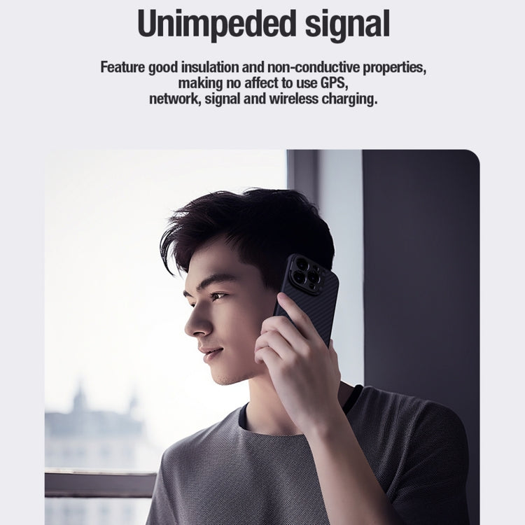 For iPhone 15 Pro NILLKIN Aramid Fiber MagSafe Magnetic Phone Case(Black)