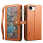 For iPhone 17e / 16e ESEBLE Star Series Lanyard Zipper Wallet RFID Leather Case(Brown)