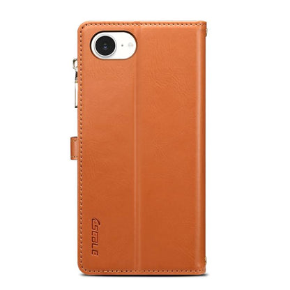 For iPhone 17e / 16e ESEBLE Star Series Lanyard Zipper Wallet RFID Leather Case(Brown)