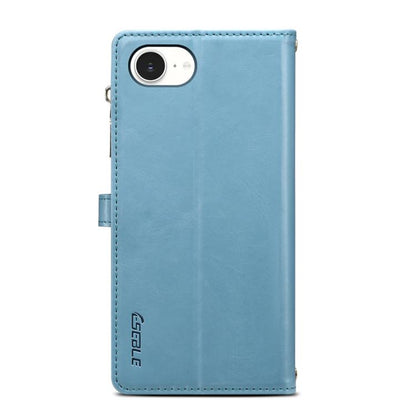 For iPhone 17e / 16e ESEBLE Star Series Lanyard Zipper Wallet RFID Leather Case(Blue)