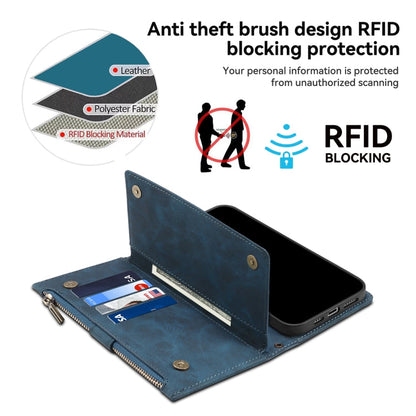 For iPhone 16 Pro Max ESEBLE Retro Frosted RFID Flip Leather Phone Case(Dark Green)