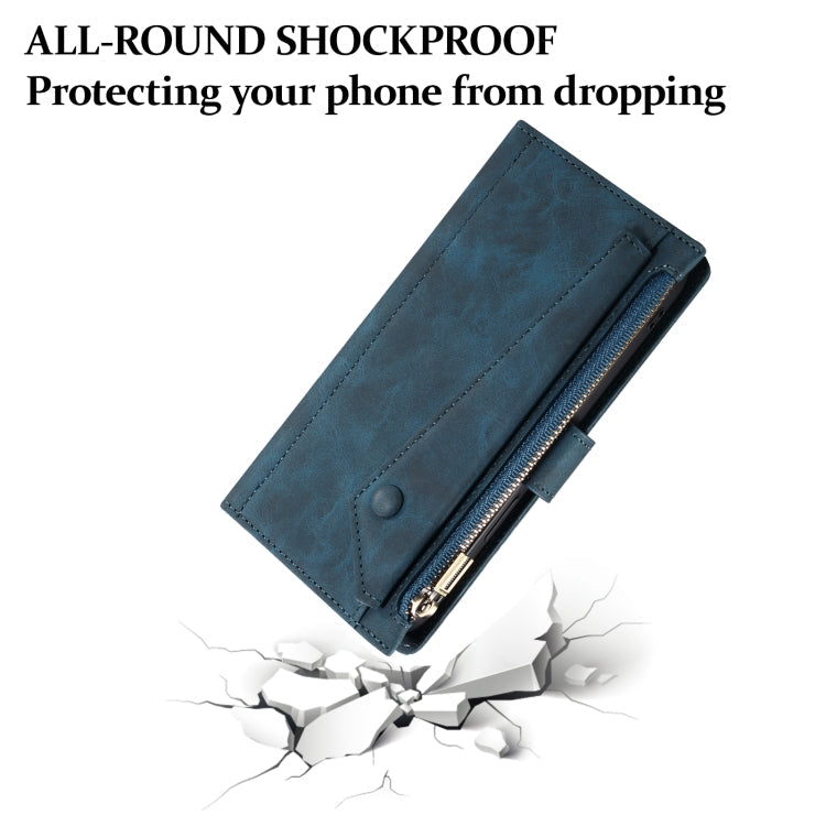 For iPhone 16 Pro Max ESEBLE Retro Frosted RFID Flip Leather Phone Case(Dark Green)