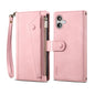 For iPhone 16 Plus ESEBLE Retro Frosted RFID Flip Leather Phone Case(Rose Gold)
