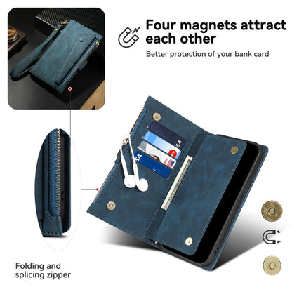 For iPhone 16 Plus ESEBLE Retro Frosted RFID Flip Leather Phone Case(Dark Green)