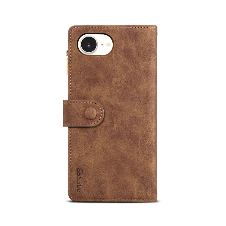 For iPhone 17e / 16e ESEBLE Retro Frosted RFID Flip Leather Phone Case(Brown)