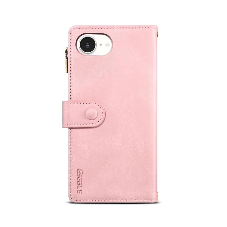For iPhone 17e / 16e ESEBLE Retro Frosted RFID Flip Leather Phone Case(Rose Gold)