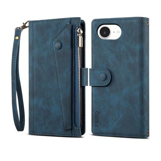 For iPhone 17e / 16e ESEBLE Retro Frosted RFID Flip Leather Phone Case(Dark Green)