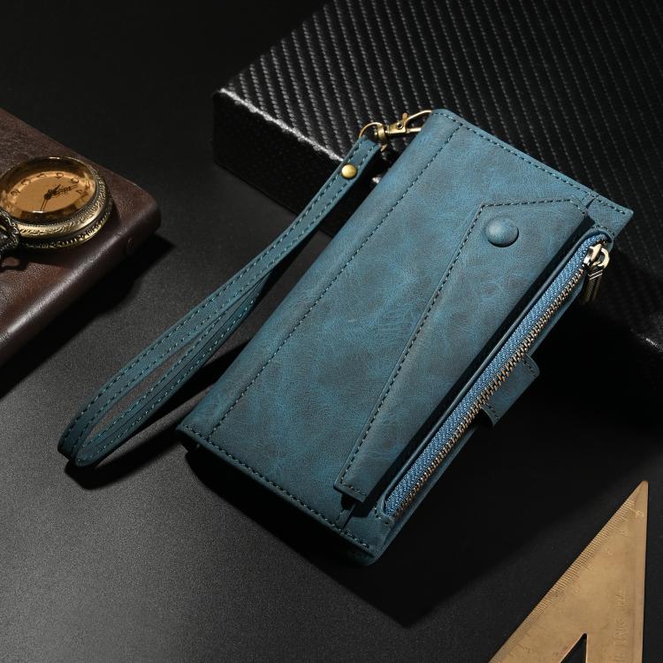 For iPhone 17e / 16e ESEBLE Retro Frosted RFID Flip Leather Phone Case(Dark Green)