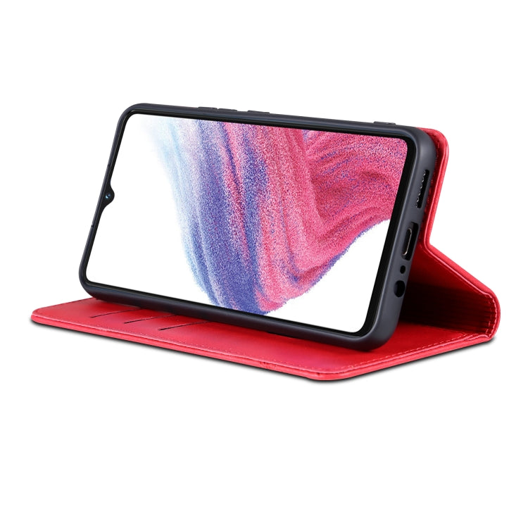 For Samsung Galaxy A05 AZNS Magnetic Calf Texture Flip Leather Phone Case(Red)