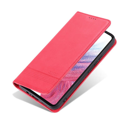 For Samsung Galaxy A05 AZNS Magnetic Calf Texture Flip Leather Phone Case(Red)