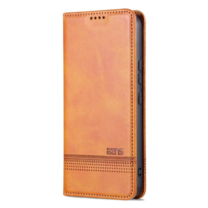 For Samsung Galaxy A05 AZNS Magnetic Calf Texture Flip Leather Phone Case(Light Brown)