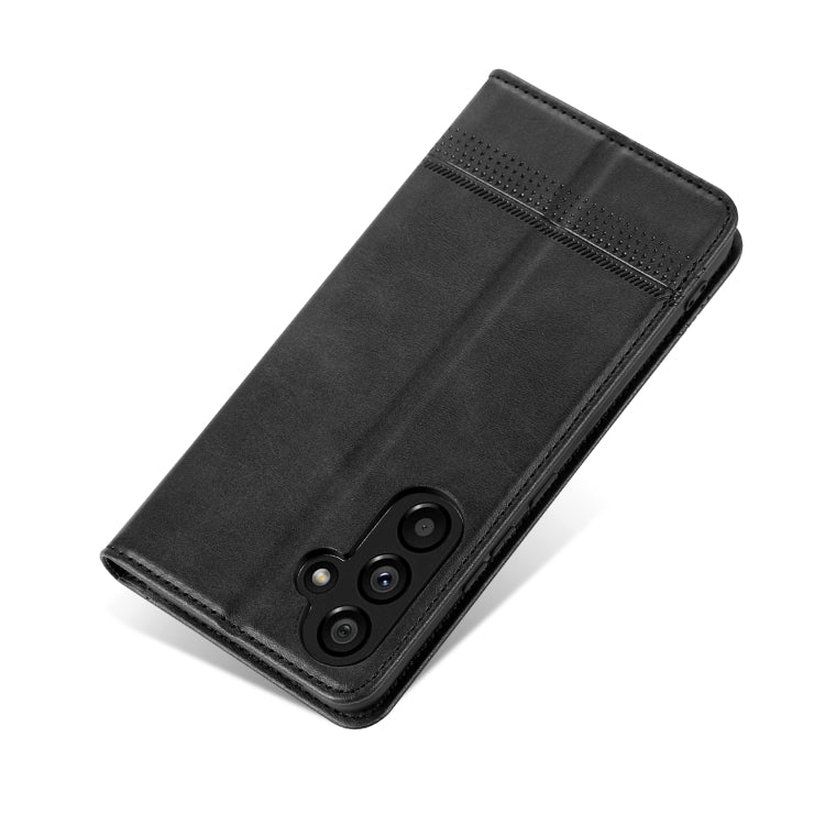 For Samsung Galaxy A35 5G AZNS Magnetic Calf Texture Flip Leather Phone Case(Black)