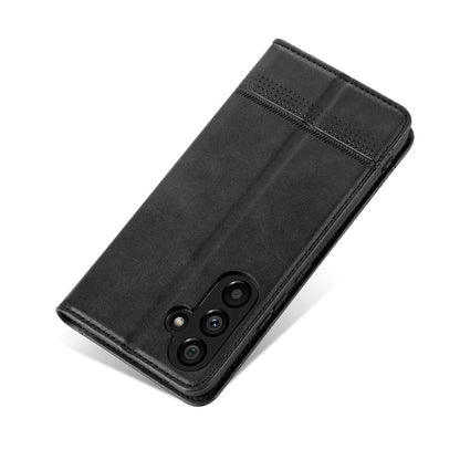 For Samsung Galaxy A35 5G AZNS Magnetic Calf Texture Flip Leather Phone Case(Black)