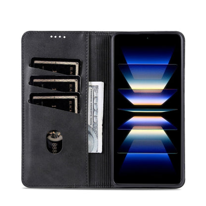 For Samsung Galaxy S24+ 5G AZNS Magnetic Calf Texture Flip Leather Phone Case(Black)