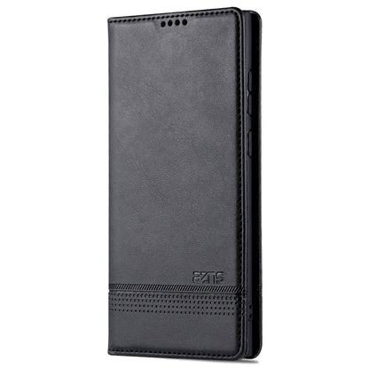 For Samsung Galaxy S24 Ultra 5G AZNS Magnetic Calf Texture Flip Leather Phone Case(Black)