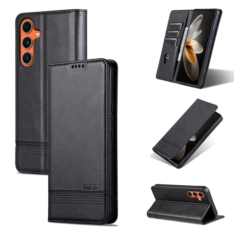 For Samsung Galaxy C55/M55 AZNS Magnetic Calf Texture Flip Leather Phone Case(Black)
