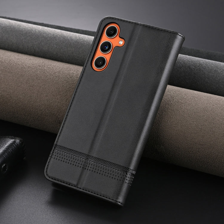 For Samsung Galaxy C55/M55 AZNS Magnetic Calf Texture Flip Leather Phone Case(Black)