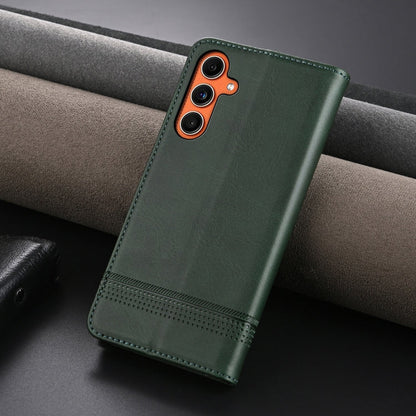For Samsung Galaxy C55/M55 AZNS Magnetic Calf Texture Flip Leather Phone Case(Dark Green)