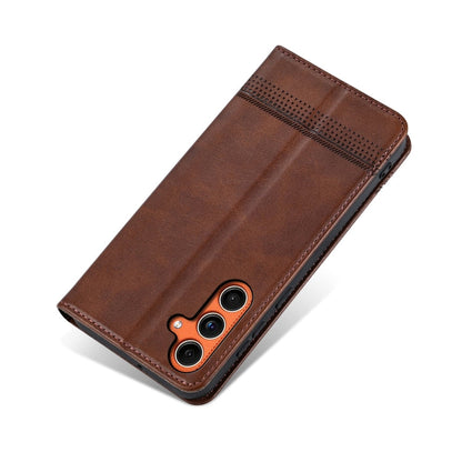 For Samsung Galaxy C55/M55 AZNS Magnetic Calf Texture Flip Leather Phone Case(Dark Brown)