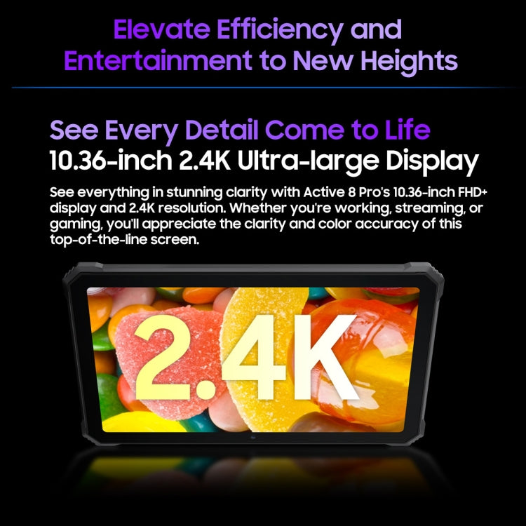[Entrepôt HK] Tablette robuste Blackview Active 8 Pro 4G, 10,36 pouces 8 Go+256 Go Android 14 MT6789 Octa Core, double SIM, version globale avec Google Play, prise EU (Noir)