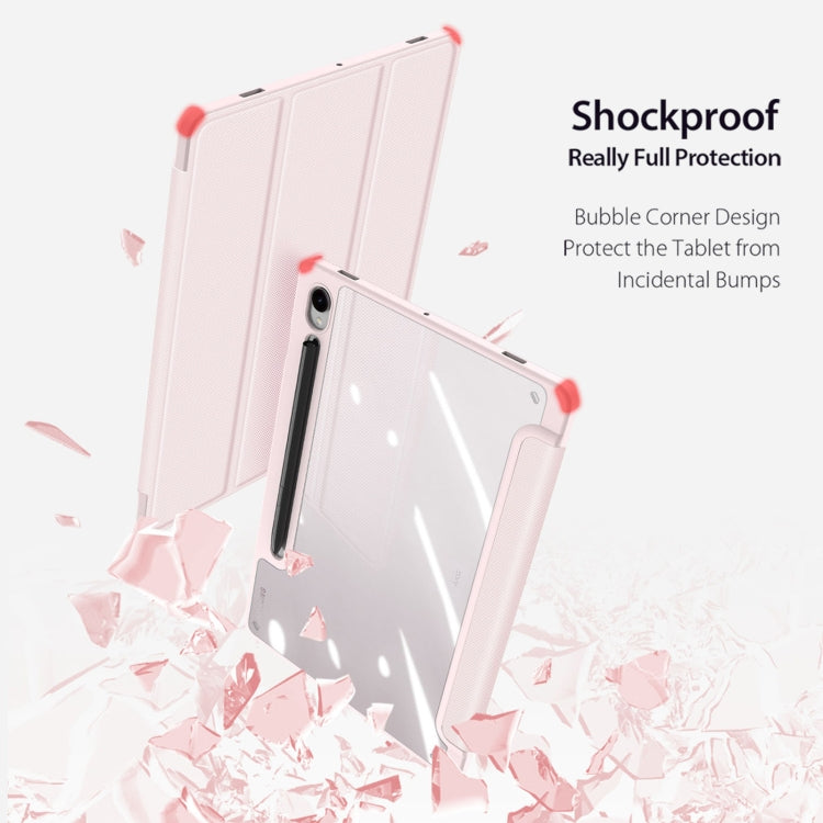 For Samsung Galaxy Tab S10 Lite / S10 FE DUX DUCIS TOBY Series Antiskid Leather Tablet Case with Sleep / Wake-up Function(Pink)