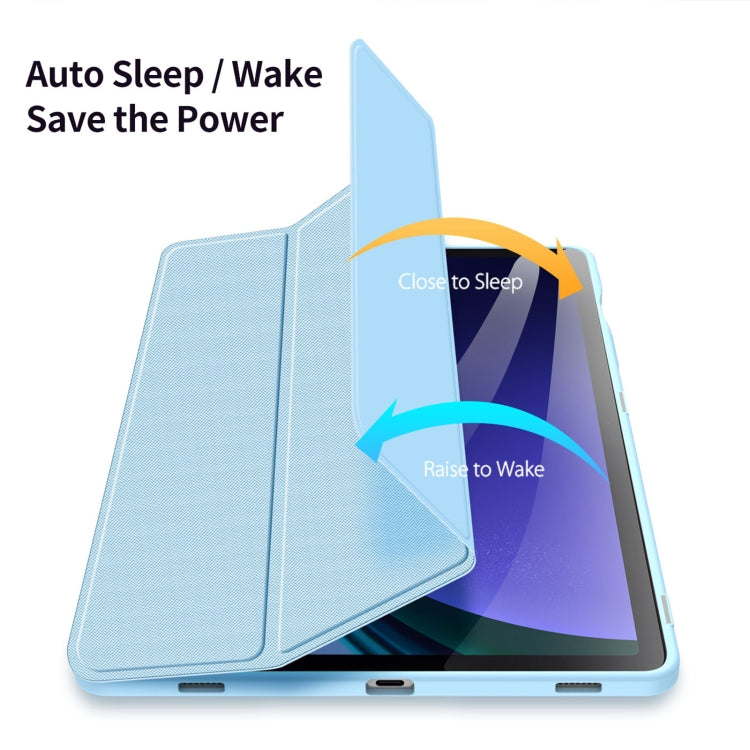For Samsung Galaxy Tab S10 Lite / S10 FE DUX DUCIS TOBY Series Antiskid Leather Tablet Case with Sleep / Wake-up Function(Blue)