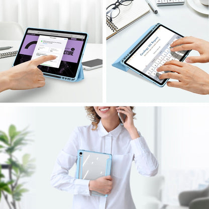 For Samsung Galaxy Tab S10 Lite / S10 FE DUX DUCIS TOBY Series Antiskid Leather Tablet Case with Sleep / Wake-up Function(Blue)