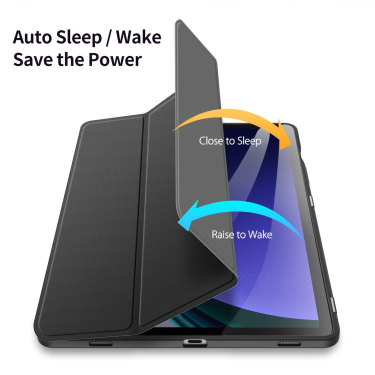 Pour Samsung Galaxy Tab S10 Lite / S10 FE DUX DUCIS TOBY Series Étui en cuir antidérapant avec fonction veille/réveil (Noir)