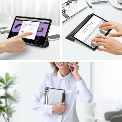 Pour Samsung Galaxy Tab S10 Lite / S10 FE DUX DUCIS TOBY Series Étui en cuir antidérapant avec fonction veille/réveil (Noir)