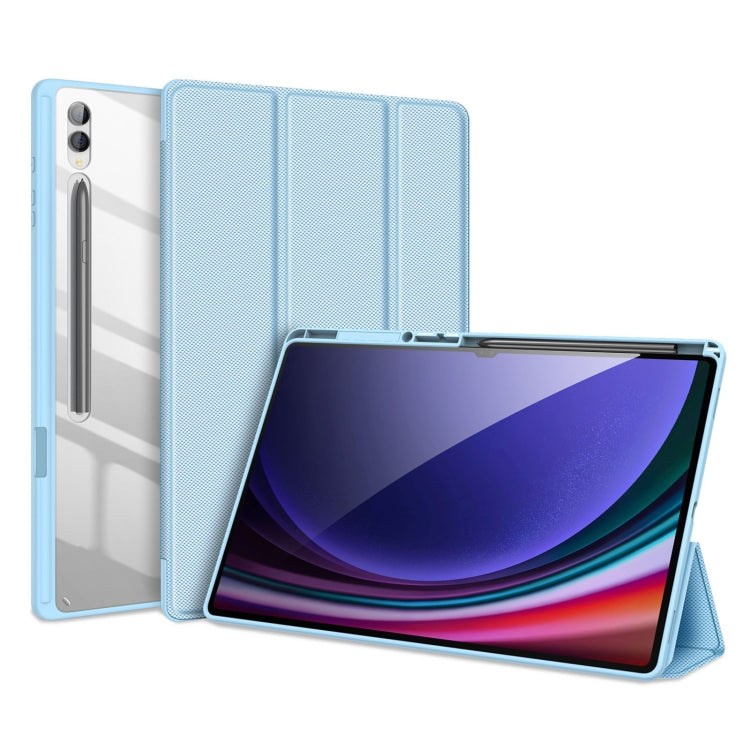 Pour Samsung Galaxy Tab S10 Ultra DUX DUCIS Série TOBY Étui de protection en cuir antidérapant avec fonction veille / réveil (Bleu)