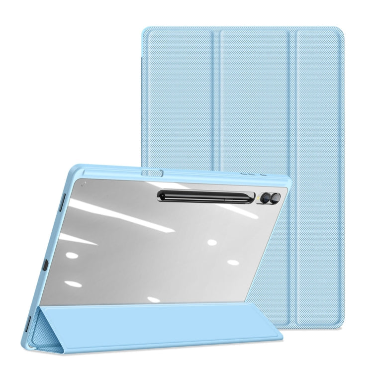 Pour Samsung Galaxy Tab S10 Ultra DUX DUCIS Série TOBY Étui de protection en cuir antidérapant avec fonction veille / réveil (Bleu)