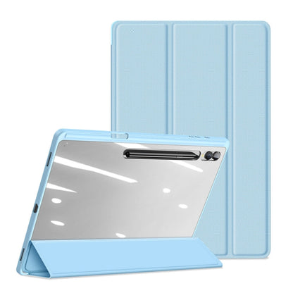 Pour Samsung Galaxy Tab S10 Ultra DUX DUCIS Série TOBY Étui de protection en cuir antidérapant avec fonction veille / réveil (Bleu)