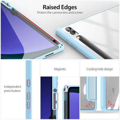 Pour Samsung Galaxy Tab S10 Ultra DUX DUCIS Série TOBY Étui de protection en cuir antidérapant avec fonction veille / réveil (Bleu)