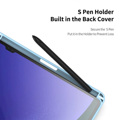 Pour Samsung Galaxy Tab S10 Ultra DUX DUCIS Série TOBY Étui de protection en cuir antidérapant avec fonction veille / réveil (Bleu)