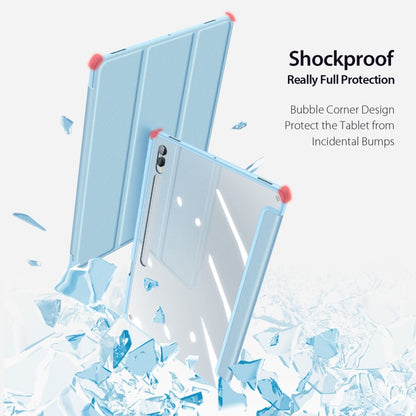 Pour Samsung Galaxy Tab S10 Ultra DUX DUCIS Série TOBY Étui de protection en cuir antidérapant avec fonction veille / réveil (Bleu)