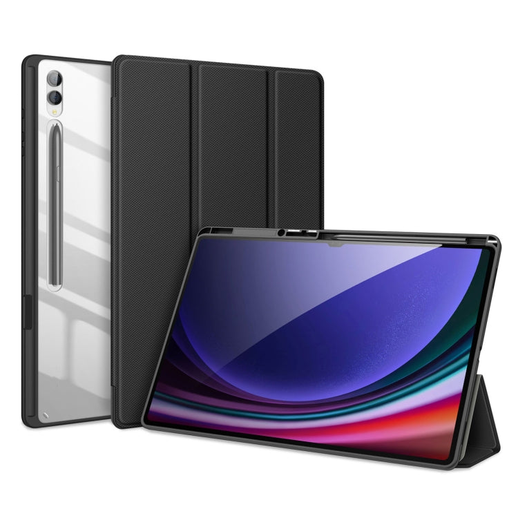 Pour Samsung Galaxy Tab S10 Ultra DUX DUCIS Série TOBY Étui en cuir antidérapant avec fonction veille/réveil (noir)