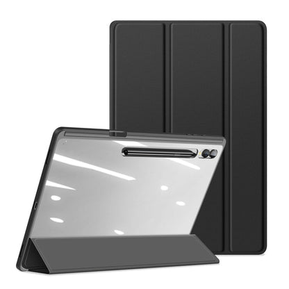 Pour Samsung Galaxy Tab S10 Ultra DUX DUCIS Série TOBY Étui en cuir antidérapant avec fonction veille/réveil (noir)