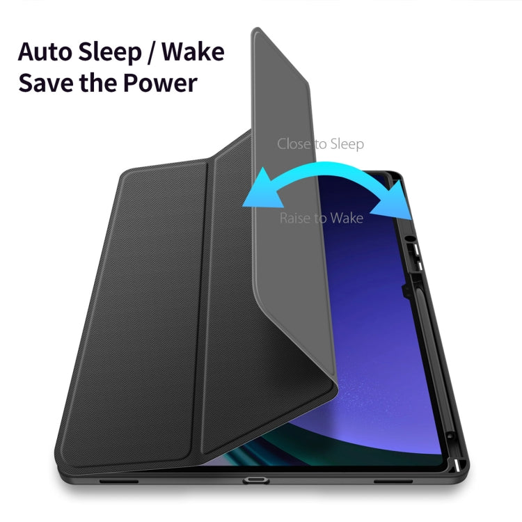 Pour Samsung Galaxy Tab S10 Ultra DUX DUCIS Série TOBY Étui en cuir antidérapant avec fonction veille/réveil (noir)